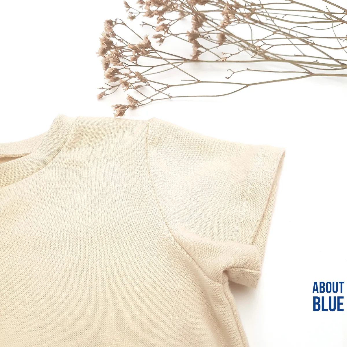 Boordstof ecru - About Blue